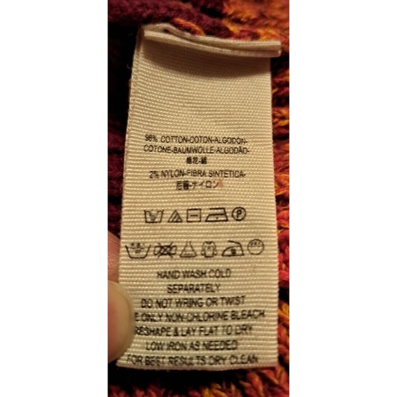 Free People Close to Me Red Turtleneck Sweater Flare Fringe Sleeve Size Large - Picture 12 of 13